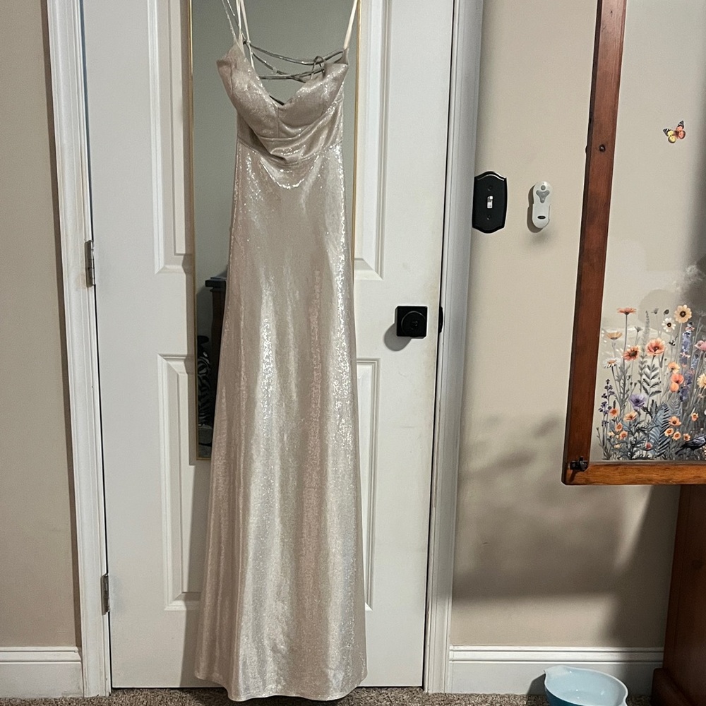 Elegant Cream Evening Gown